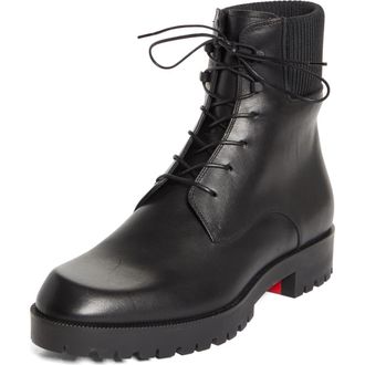 Christian Louboutin Trapman TCT 2 Rib Cuff Boot in Bk01-Black at Nordstrom, Size 10.5Us