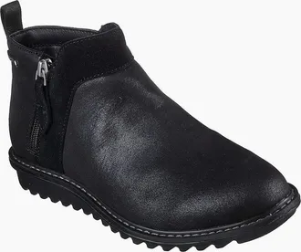 Skechers Womens Arch Fit Ankle Boots with Side Zipper - Black - Size: 3.5