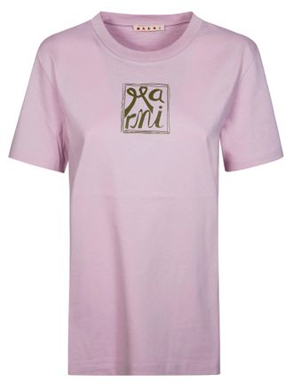 Marni Lavender Olive Graphic Logo T-Shirt