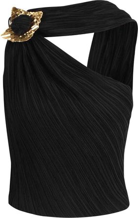 Cult Gaia Pleated Top with Asymmetric Neckline