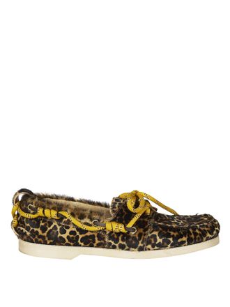 Golden Goose Men Leopard Print Textured Moccasins