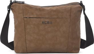 KCB Hide Large Crossbody Bag | Large Capacity & Organization | Multipurpose Zippered Pockets | Sturdy Material | Adjustable Handles | 100% Vegan, brown, G