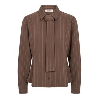 Mos Mosh MOS Mosh - MMTina Jersey Shirt - Dames - Blouses & Shirts - Bruin - Maat: S Jersey