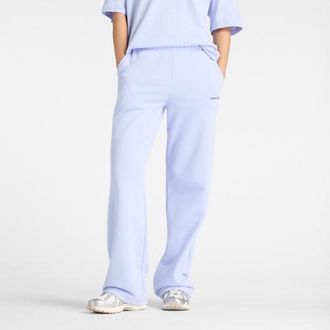 New Balance Womens Graphic Wide Leg Jogger in Purple Cotton Fleece, size 2X-Large