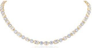 Kenneth Jay Lane Two-Tone Bezel Cubic Zirconia Collar Necklace in Silver/Gold at Nordstrom Rack