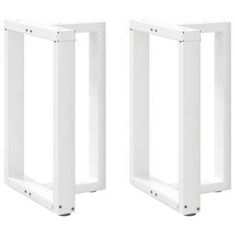 Berkfield Home Dining Table Legs T-Shaped&not;2 pcs White 50x35x(72-73) cm Steel