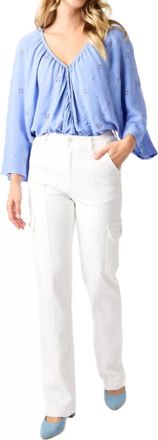 Judy Blue Cargo Straight Leg Jeans In White