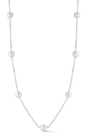 Glaze Jewelry Sterling Silver Cultured Pearl Station Necklace at Nordstrom Rack