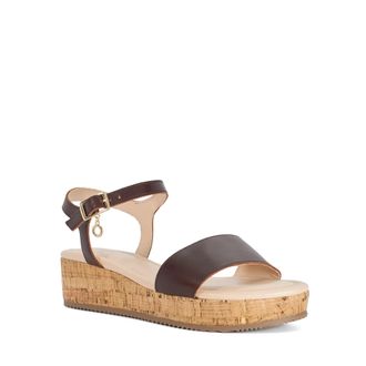 Dune London Womens Ladies Liara - Cork Flatform Sandals - Brown Imitation Leather - Size UK 3