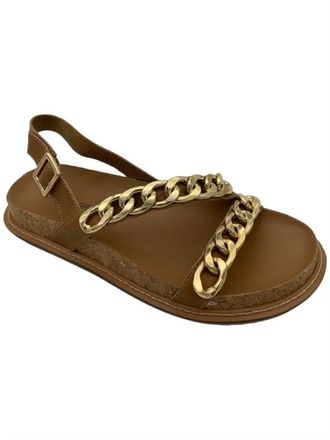 Kelsi Dagger Womens Chain Sandals In Script Tan