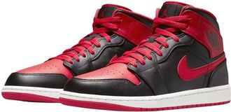 Nike Air Jordan 1 Mid - Heren - Fitnessschoenen - Rood - 43 EU - Leer - Fitness