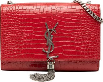 Saint Laurent Pre-owned Saint Laurent Small Croc Embossed Leather Monogram Kate Tassel Crossbody Ladies PH3LQYYZ43JK57FC