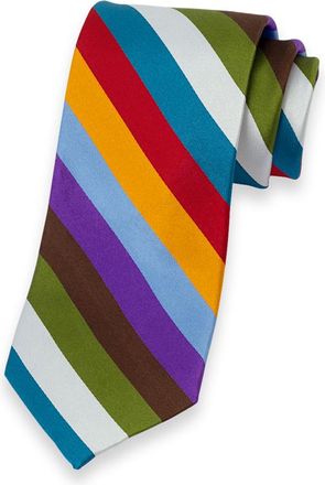 Paul Fredrick Stripe Woven Silk Tie
