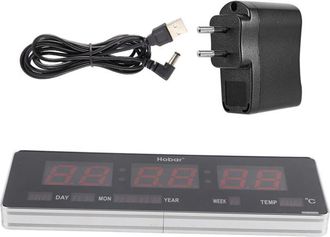 OEM Reloj De Pared Digital Led Con Calendario Y Visualizaci&oacute;n De Temperatura, Enchufe Europeo 110-240v (calendario Semanal Con Temperatura)