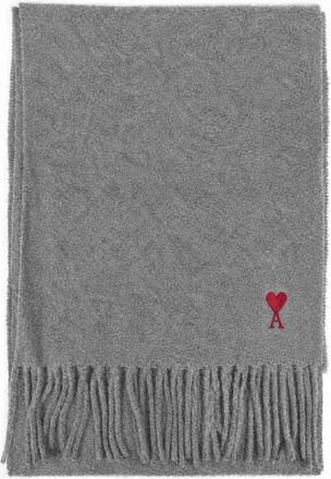 Ami Ami de Coeur wollen sjaal - Heren - Accessoires - Grijs - Maat: ONE Size Wol