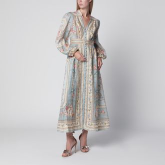 Zimmermann Abito midi Roselight in lino a fantasia floreale