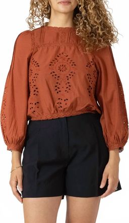 Dex Clothing Lace Detailed Blouse In Terracotta