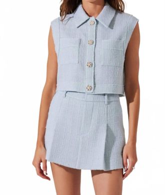 Astr Jhene Sleeveless Tweed Top In Blue