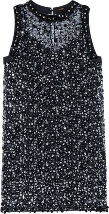 Maje Rhinestone floral dress in Black at Nordstrom, Size 40 Eu