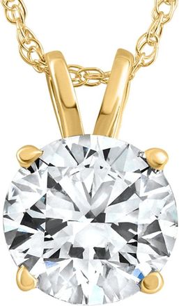 Pompeii3 1 1/4Ct Lab Grown Solitaire Diamond Pendant Yellow Gold Necklace