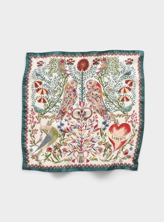 Liberty Womens Stolen heart pure silk scarf Made with Liberty Fabric
