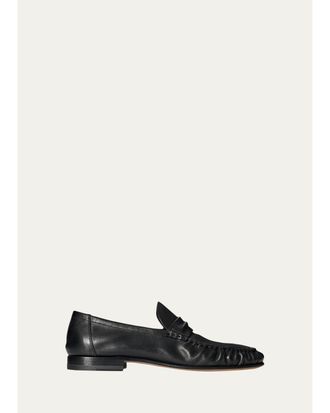 The Row Theo Leather Moccasin Loafers