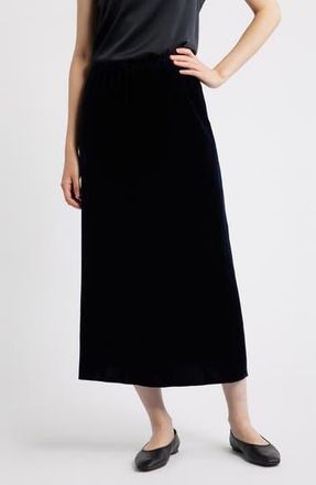 Eileen Fisher Velvet Midi A-Line Skirt in Ink at Nordstrom Rack, Size Large