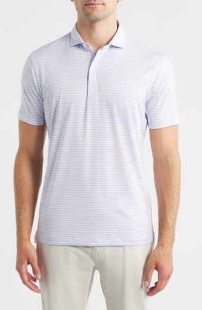 Johnnie-O Rex Stripe Performance Jersey Polo in Kona at Nordstrom, Size Xx-Large