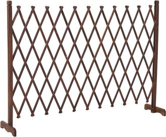 Beliani Celos&iacute;a De Jard&iacute;n Enrejado Extensible Y Plegable 202 X 120 Cm Madera De Abeto Marr&oacute;n Oscuro Sciolze