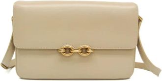 Saint Laurent Tweedehands leren schoudertassen - Dames - Vintage Schoudertas - Beige - ONE Size - Leer - Vintage