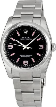 Rolex Pre-owned Rolex Oyster Perpetual Black Dial Mens Watch 116000BKAPSO