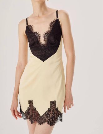 Ronny Kobo Ayesha Dress In Buttercream/black