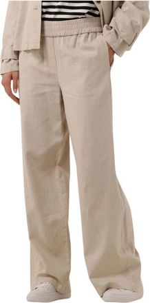 Modstr&ouml;m Wijde broek - Dames - Wijde Broeken - Beige - L - Polyester - Broeken