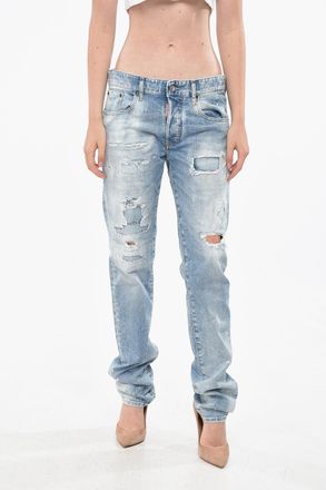Dsquared2 Distressed Jeans 24/7 Regular Fit with Logo Button 17cm Dsquared2