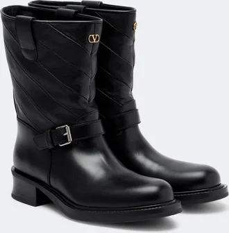 Valentino Garavani VLogo leather biker boots