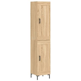 vidaXL Vidaxl - Aparador De Madera Contrachapada Roble Sonoma 34,5x34x180 Cm