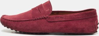 Tod's Tods Dark Red Suede Slip On Loafers