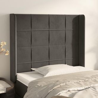 vidaXL Cabecero Con Orejas De Terciopelo Gris Oscuro 103x16x118/128 Cm Vidaxl