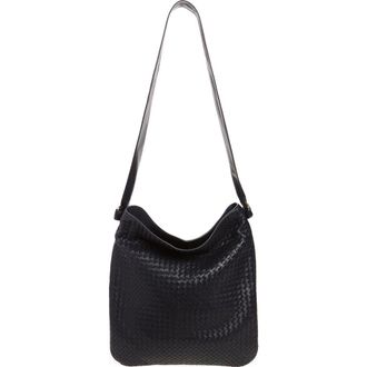Bottega Veneta Corriere Intrecciato Leather Tote Bag in 4346 Midnight-Brass V at Nordstrom