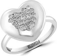 Effy Diamond Pav&eacute; Heart Ring in Silver at Nordstrom Rack, Size 7