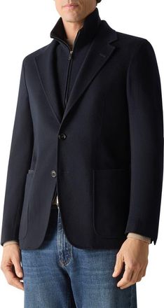 Ermenegildo Zegna Single Breasted Cashmere Sport Coat in Navy Blue at Nordstrom, Size 54