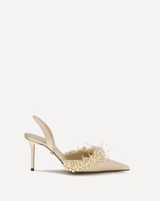 Mach & Mach D&eacute;collet&eacute; slingback con perle Woman 40
