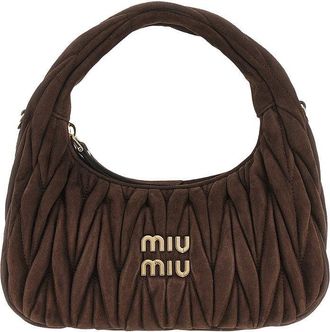 Miu Miu Small Miu Wander suede leather hobo bag Woman One Size