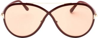 Tom Ford Womens Rickie FT1007 69E Bordeaux Sunglass - Brown - One Size