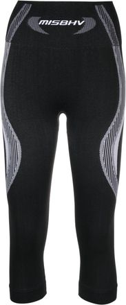 Misbhv logo-waistband cropped leggings - women - Recycled Polyamide/Elastane/Polyester - M - Black