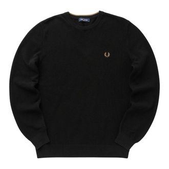 Fred Perry Truien & Vesten, Heren, Zwart, XL, Katoen, Piqu&eacute; Stitch Jumper