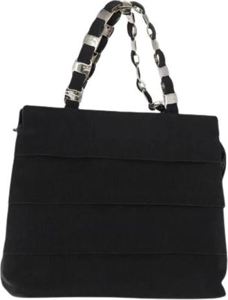 Ferragamo Pre-owned Canvas Handtas - Dames - Vintage Handtas - Zwart - ONE Size - Vintage