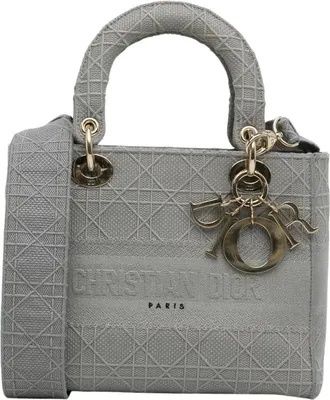 Dior Pre-owned Caro Mini Bag Grey Embossed Canvas - - Pre-owned - Donna - Grigio - ONE SIZE