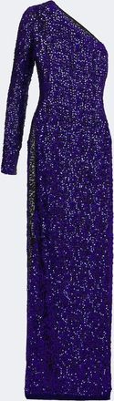 Gucci Sequined one-shoulder silk gown