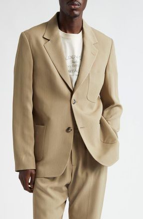 Golden Goose Journey Pinstripe Unstructured Sport Coat in Travertine at Nordstrom, Size 40 Us